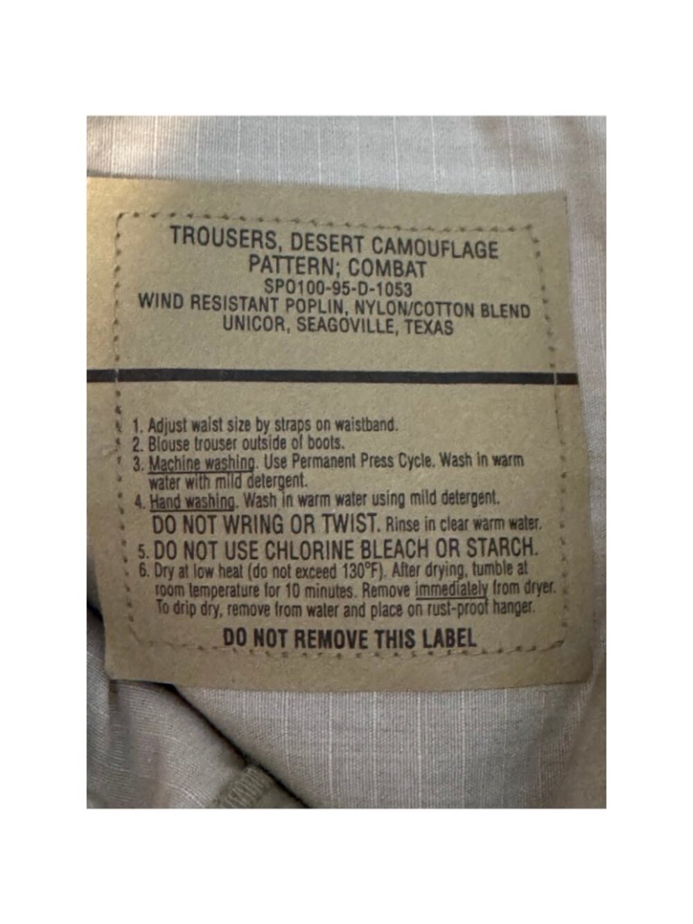 Vintage US Military Desert Camo BDU Combat Trousers Medium Long 34 x 33 - Picture 8 of 8